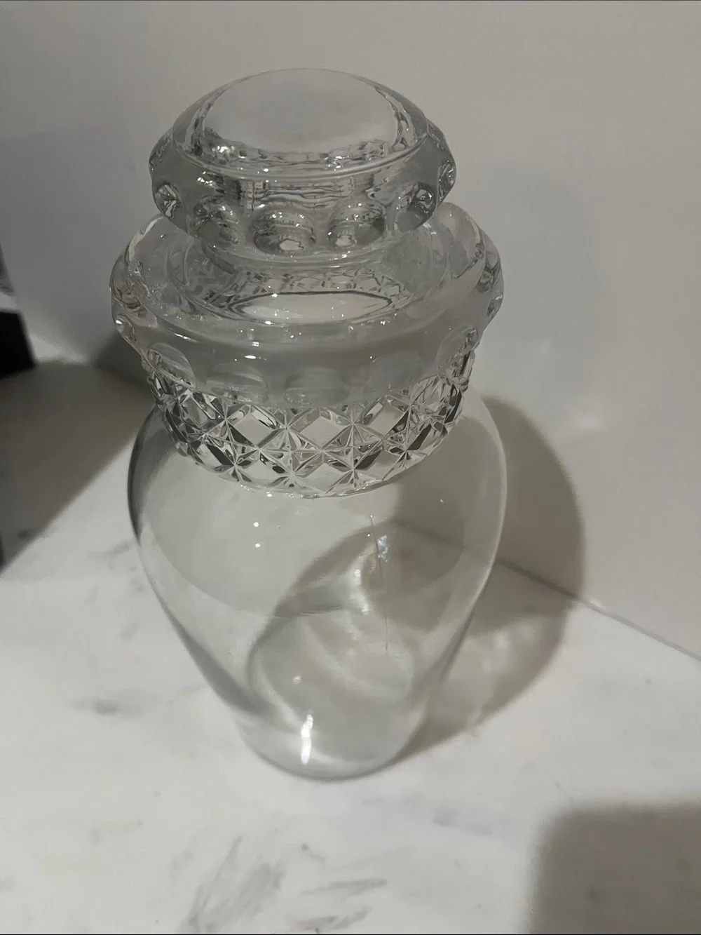 Antique Triffin Clear Decorative Glass Apothecary Jar - Vintage Amazing 🤩